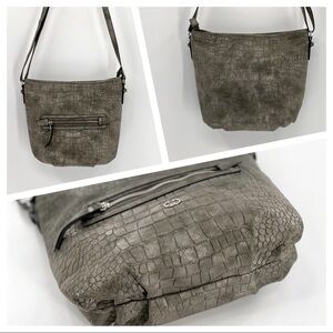 GERRY WEBER Croc Embossed Vegan Leather Crossbody